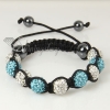 white alternating macrame disco ball pave beads bracelets design D