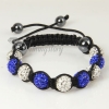 white alternating macrame disco ball pave beads bracelets design E