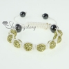 white cord macrame disco glitter ball pave beads bracelets design J