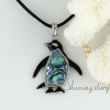 white oyster sea shell rainbow abalone shell rhinestone penguin necklaces with pendants mother of pearl jewelry design B