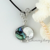 white oyster shell rainbow abalone shell necklaces pendants yinyang flower openwork mother of pearl jewellery design B