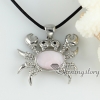 white pink oyster sea shell pendants rhinestone crab openwork necklaces mop jewellery design B