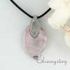 white pink oyster sea shell pendants rhinestone leaf openwork necklaces with mop jewellery design A