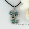 white rainbow abalone sea shell necklaces pendants heart oval square round openwork patchwork mop jewellery design B