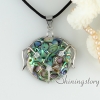 white rainbow abalone sea shell necklaces pendants heart oval square round openwork patchwork mop jewellery design D