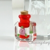 wholesale glass vials with cork miniature glass bottle necklace pendant glass vial pendants design F