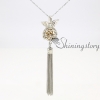 wings ball tassel openwork long necklace with tassel diffuser necklace essential oil necklace wholesale diffuser jewelry essential oil pendant design A