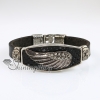 wings fleur de lis snap wrap bracelets genuine leather design A