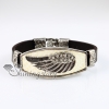 wings fleur de lis snap wrap bracelets genuine leather design B