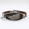 wings fleur de lis snap wrap bracelets genuine leather design C