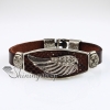 wings fleur de lis snap wrap bracelets genuine leather design D