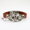 wolf skull fleur de lis snap wrap bracelets design B