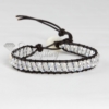 wrap leather crystal beaded bracelets jewellery white