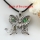 butterfly rainbow abalone seashell mother of pearl oyster sea shell silver plated rhinestone pendant necklaces