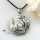 flower cameo white seashell mother of pearl oyster sea shell rhinestone pendant necklaces
