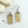oblong yellow oyster sea shell mother of pearl earrings