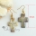 cross filigree penguin oyster sea shell mother of pearl dangle earrings
