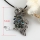 owl rainbow abalone oyster mother of pearl sea shell silver plated rhinestone necklaces pendants