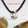 genuine leather stainless steel openwork round wave necklaces with ring pendant antique punk gothic styole