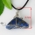 2013 new arrive triangle semi precious stone lapis lazuli pendants leather necklaces