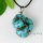2013 new style semi precious stone turquoise stone pendants leather necklaces
