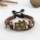 adjustable flower alloy genuine leather bracelets