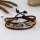 adjustable flower genuine leather charm bracelets unisex