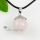 ball glass opal agate amethyst jade tigereye rose quartz semi precious stone necklaces pendants