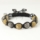 black diamond alternating macrame disco ball pave beads bracelets