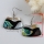 boat shape patchwork seawater rainbow abalone yellow black white oyster shell mother of pearl dangle earrings