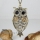 brass antique style and crystal rhinestone openwork night owl pendant long chain necklaces