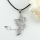 butterfly sea water rainbow abalone shell shining rhinestone necklaces pendants with leather necklaces