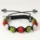 christmas color macrame disco ball pave beads bracelets