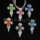 cross flower lampwork murano glass necklace pendant jewellery