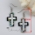 cross patchwork seawater rainbow abalone white oyster shell mother of pearl dangle earrings
