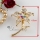 flower and leaf rhinestone scarf brooch pin jewelry