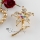flower and leaf rhinestone scarf brooch pin jewelry