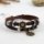 flower double layer with alloy genuine leather bracelets