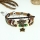 flower leaf charm genuine leather wrap bracelets