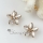 flower seawater rainbow abalone white oyster shell mother of pearl and crystal rhinestone stud earrings