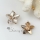 flower seawater rainbow abalone white oyster shell mother of pearl and crystal rhinestone stud earrings