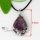 flower teardrop semi precious stone amethyst tiger's-eye rose quartz necklaces pendants