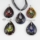 foil teardrop lampwork murano glass necklace pendant jewelry