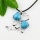 four leaf shamrock heart tigereye turquoise agate semi precious stone necklaces pendants