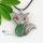 fox tiger's eye rose quartz glass opal jade natural semi precious stone rhinestone necklaces pendants
