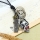 genuine leather antiquity silver skull pendant adjustable long necklaces