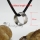 genuine leather stainless steel stripe round necklaces with ring pendant antique punk gothic styole