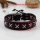 genuine leather wristbands adjustable cotton drawstring cross bracelets unisex