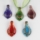 glitter leaf lampwork murano glass necklace pendant jewellery
