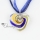 heart glitter swirled pattern murano glass necklaces pendant